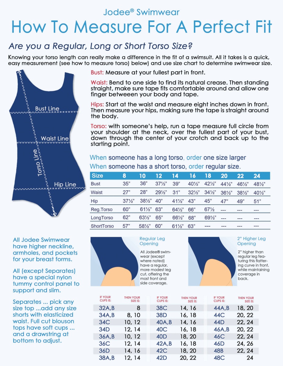 Praver Swimwear Size Chart